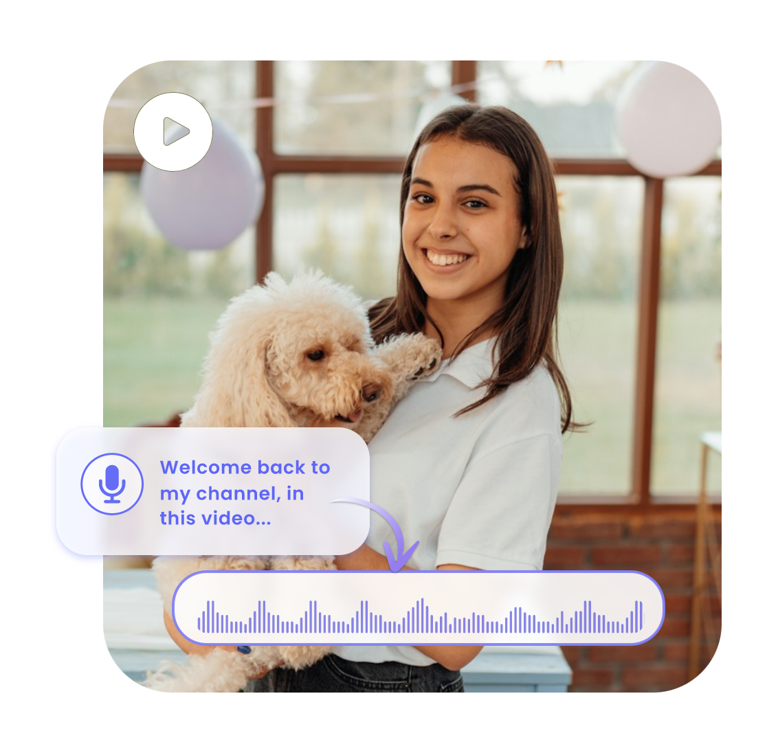 upload audio file to the girl's video and add it as a voice over