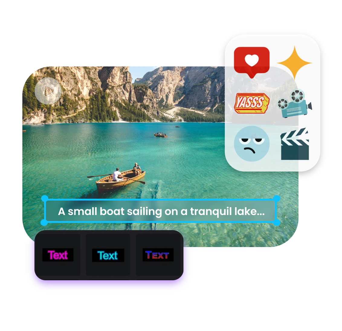 use more editing tools to enrich the video of sailing in a small boat