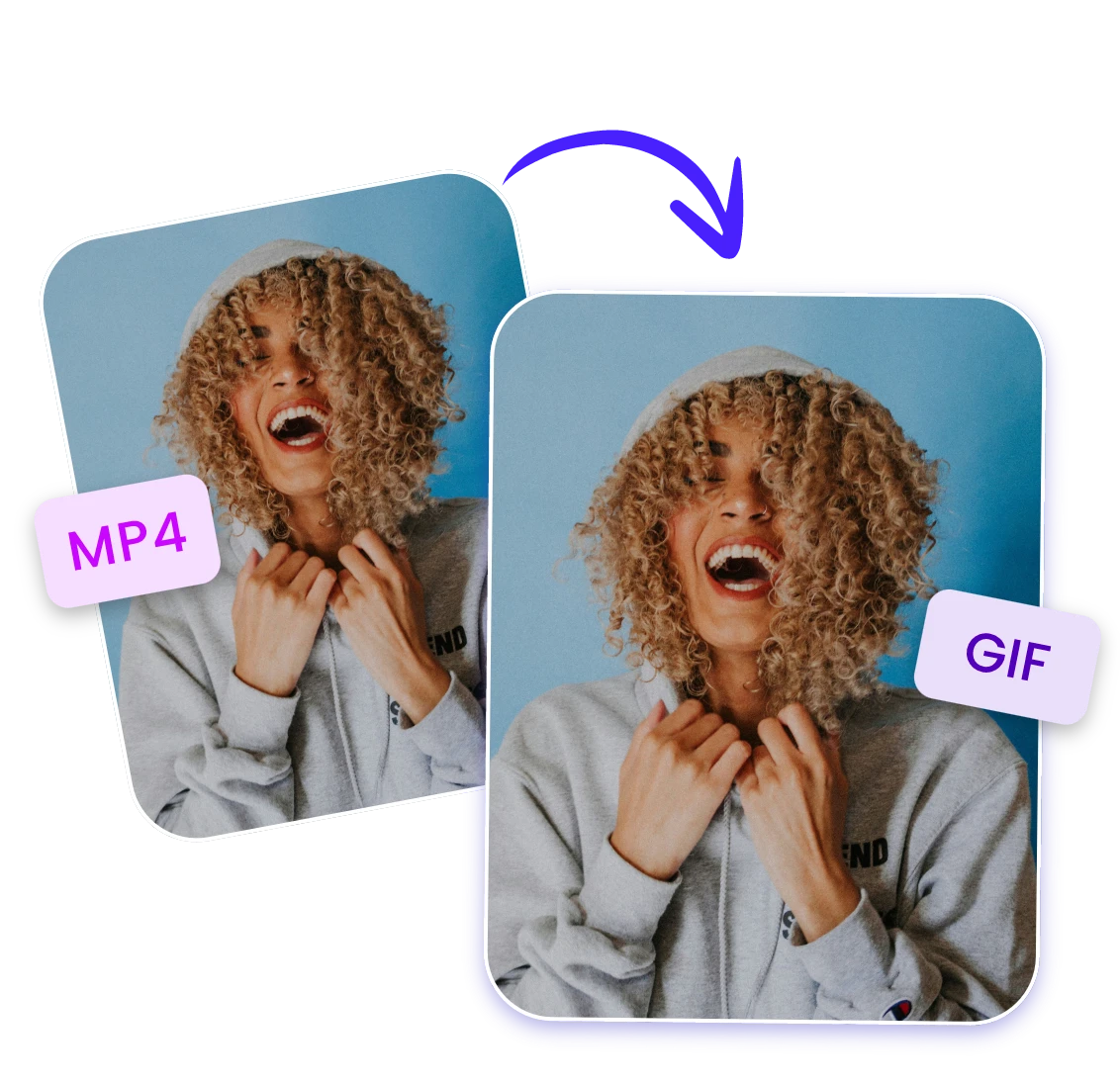 Convert a mp4 video of a girl laughing to gif 