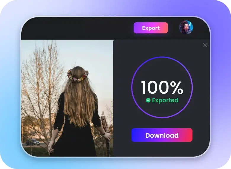 download the ai faceless video created in clipfly