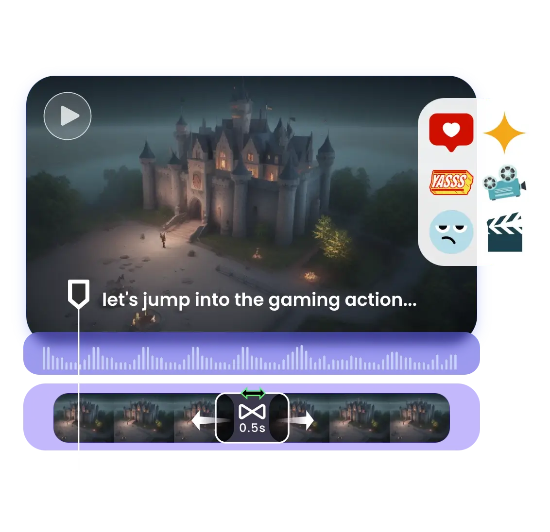 edit your faceless videos in clipfly iwth online stickers and transitions