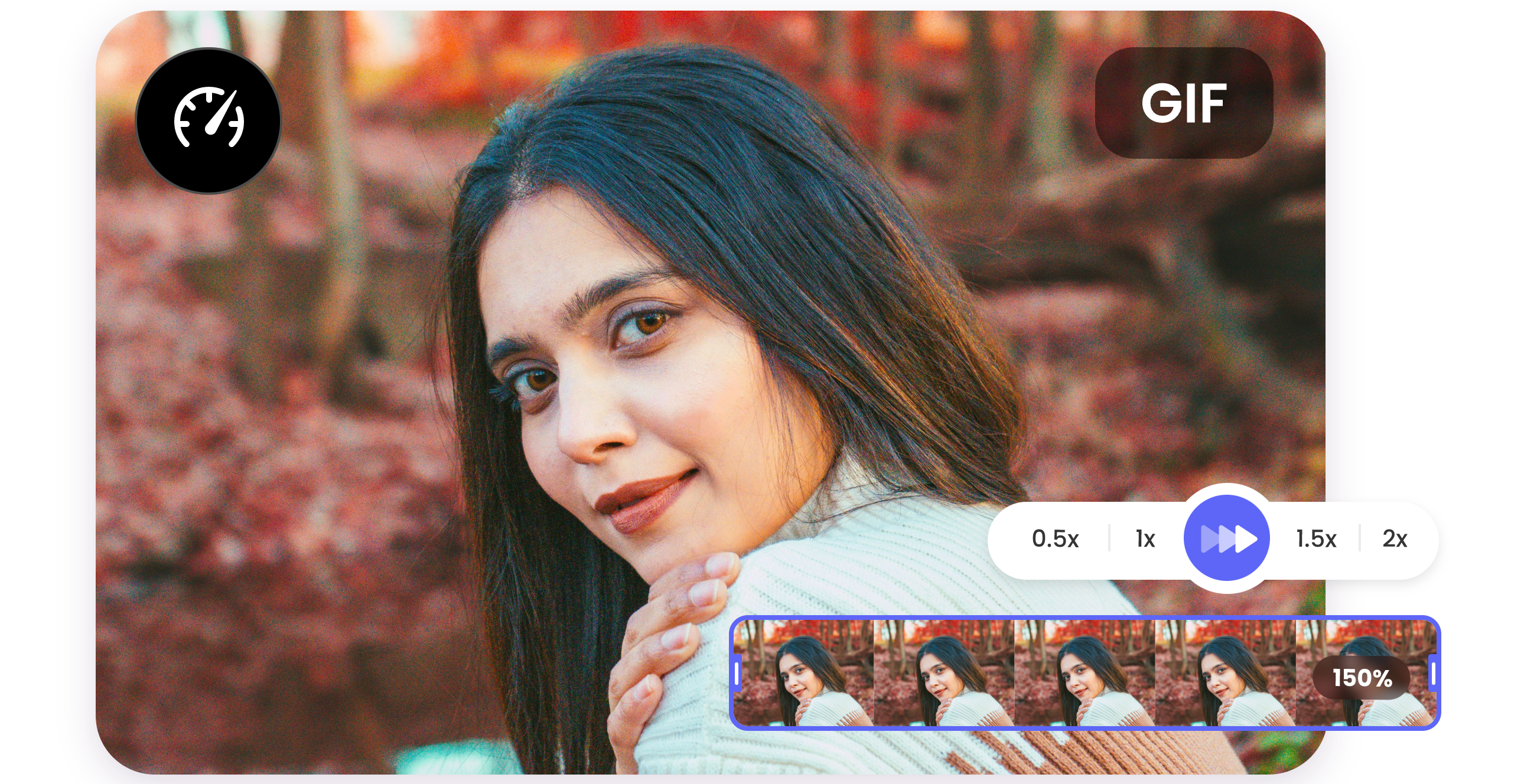 change the speed of a gif of a beautiful girl in clipfly