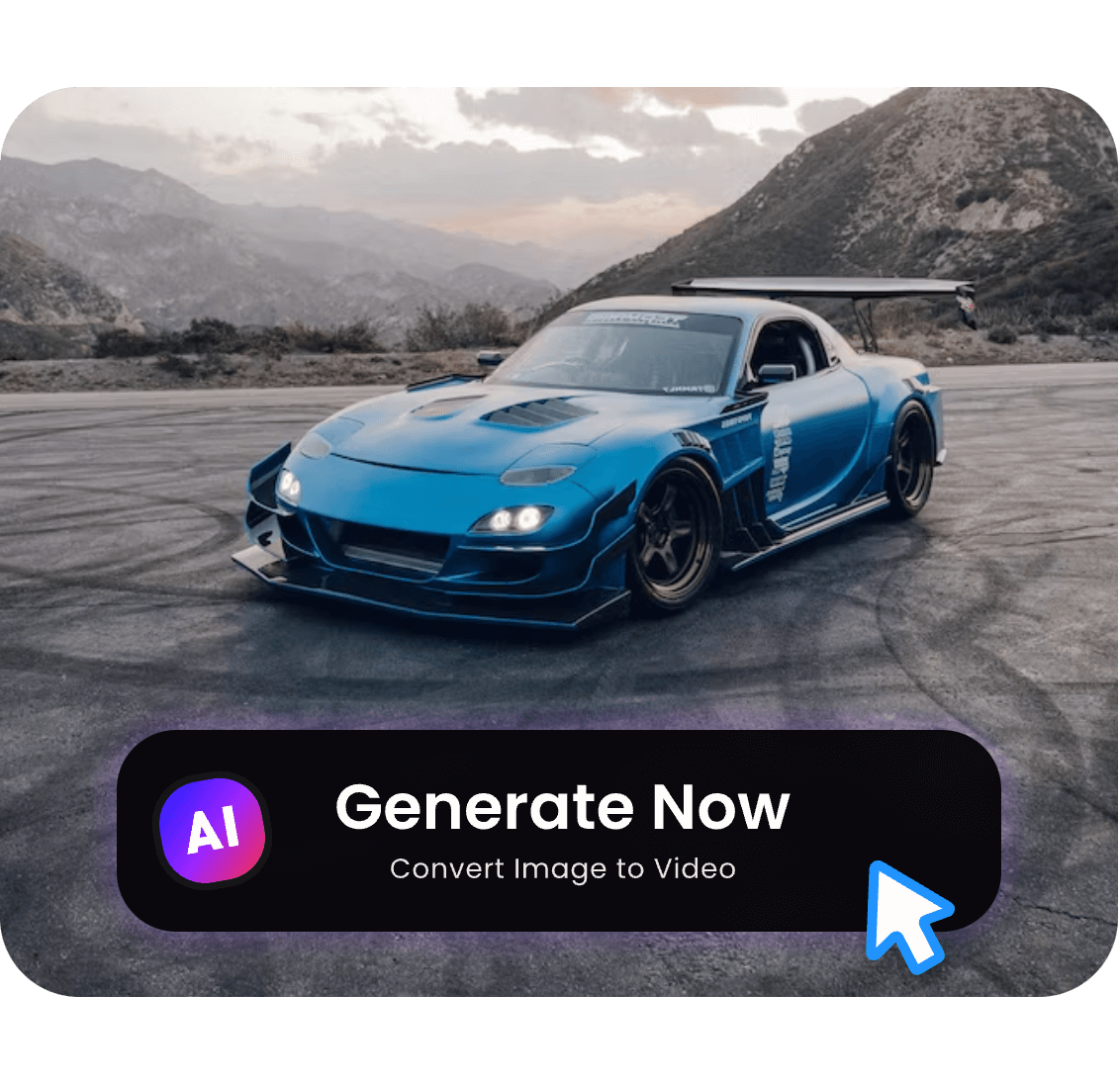 create AI video from a car image with Clipfly photo animator in one click