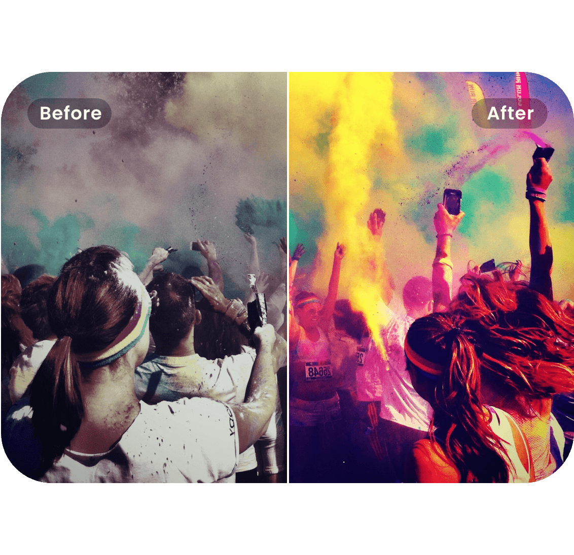 video color correction before and after