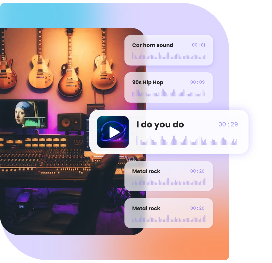 vast royalty-free stock music in Clipfly video editor