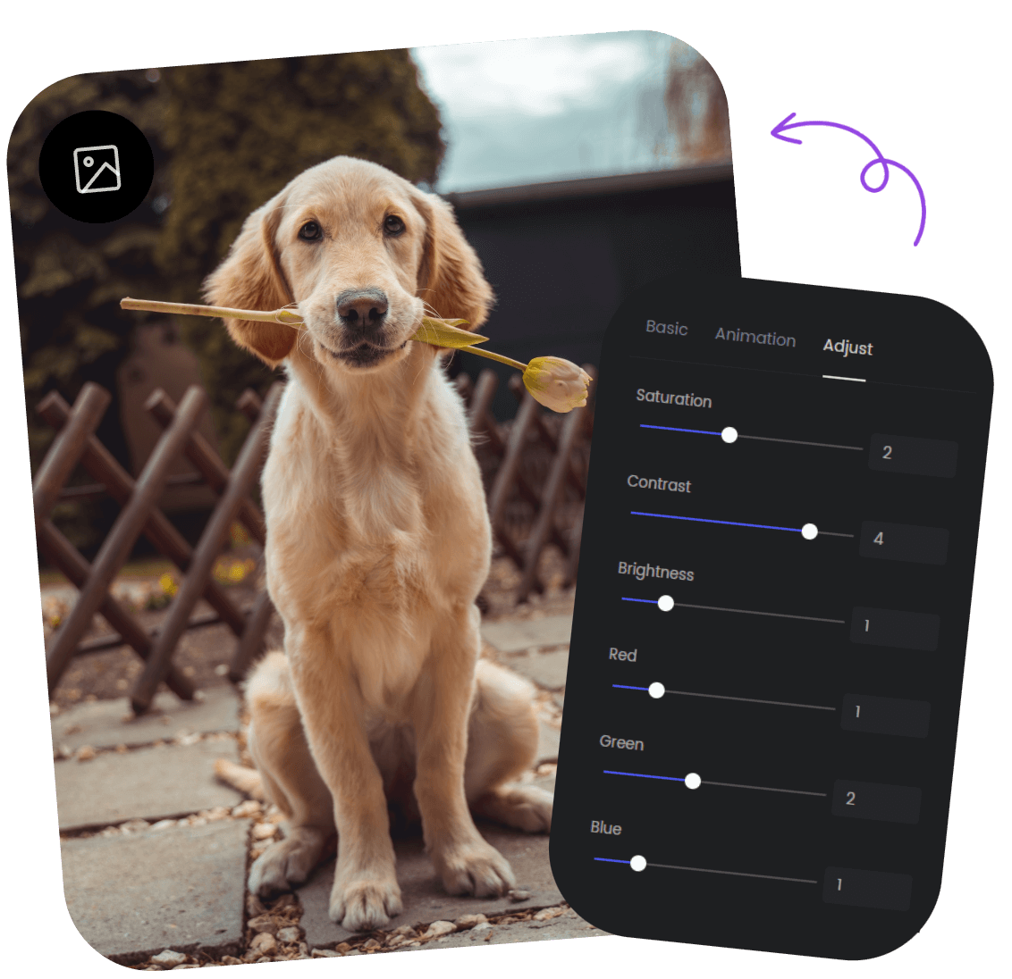 customize a dog image with Clipfly