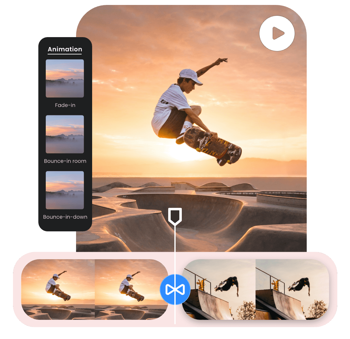 add transitions and effects to a sport video with Clipfly video montage maker