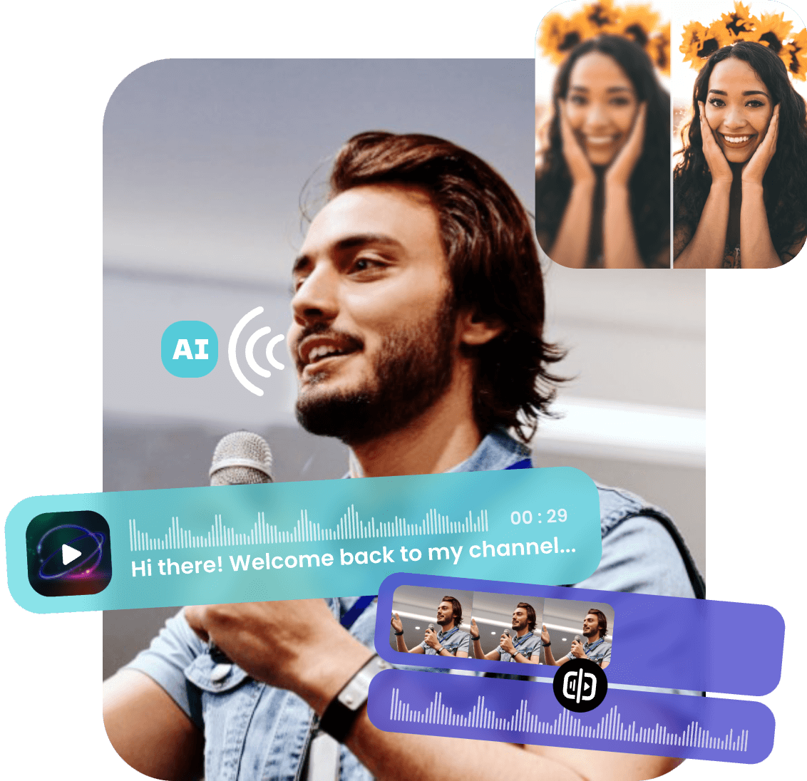 Add text caption and music to a video in clipfly video editor