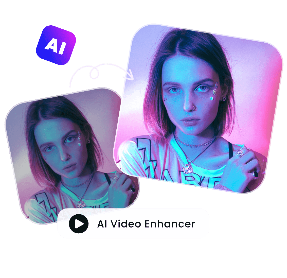 enhance a girl video's color with Clipfly's ai video enhancer tool