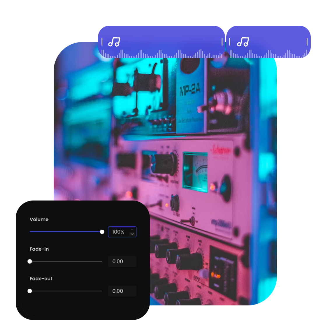 Adjust the extracted audio s volume fade in and fade out effect in