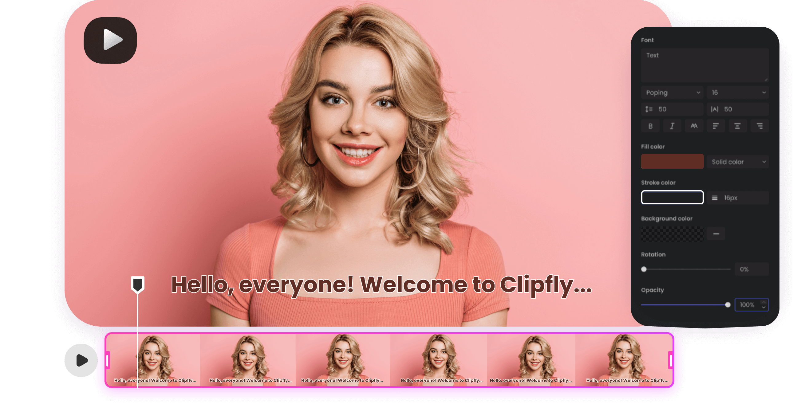 add and edit video subtitles with Clipfly's subtitle adder