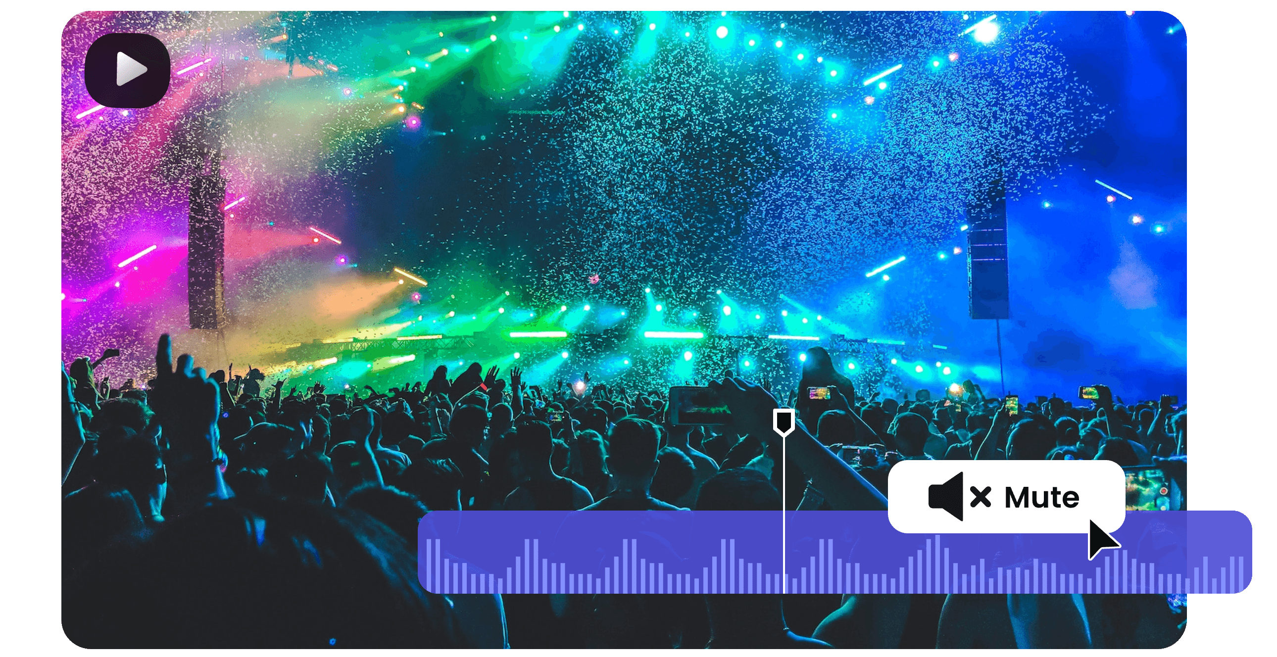 Mute the audio in a livehouse video with one click
