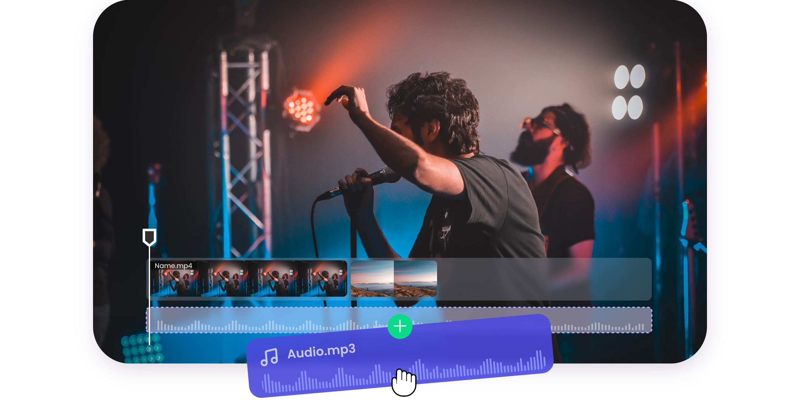 add an audio to a video in Clipfly video editor