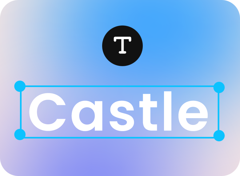 add the text castle to a video