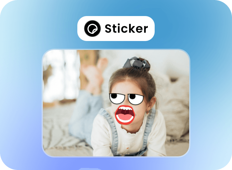 add funny stickers to a girl video with Clipfly