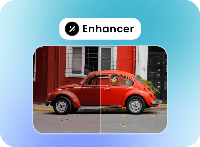 enhance the color and quality of a car video with AI video enhancer
