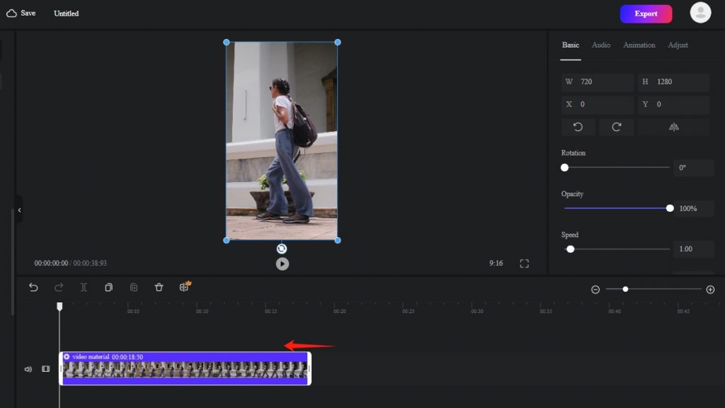 trim a video in Clipfly