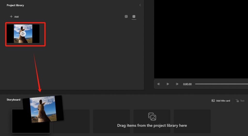 drag a video to storyboard in video editor