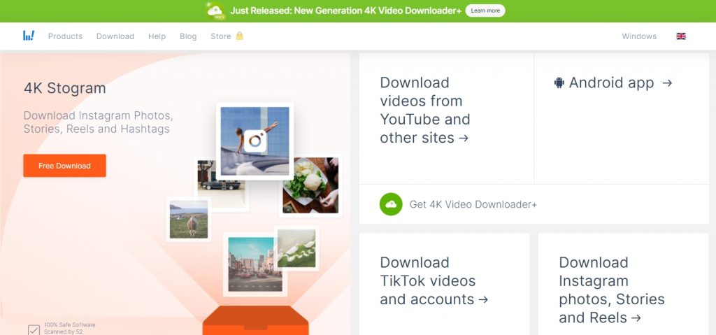 4K video downloader homepage